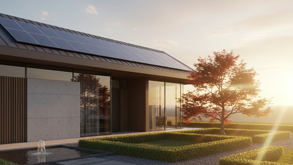 Maison équipée de panneaux solaires pour réduire les factures d'électricité
