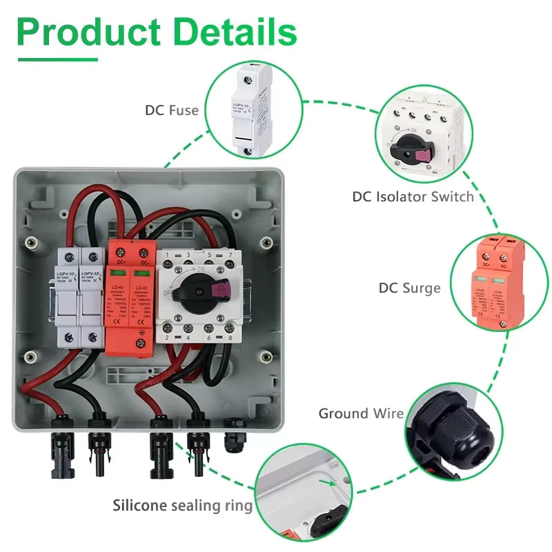 coffret protection DC 1 string 25A/1000V
