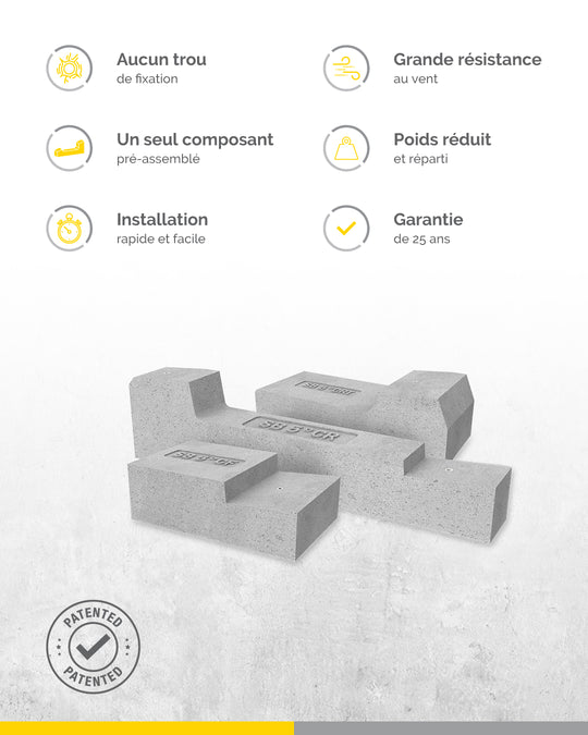 Système de montage Sun Ballast Connect pour Toiture plate de 5° ou 10°