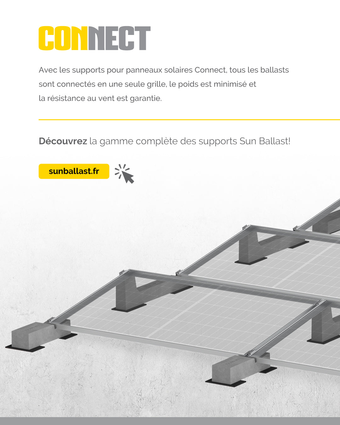 Système de montage Sun Ballast Connect pour Toiture plate de 5° ou 10°