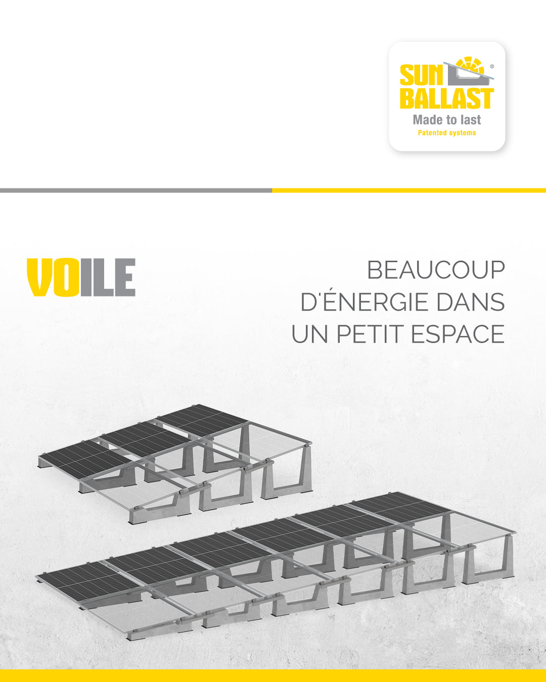 Système de montage Sun Ballast Voile à 11° – Toiture plate